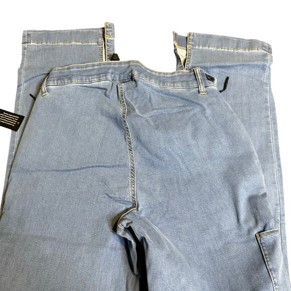 Denim & Co. Adaptive Cozy Slim Straight Cargo Jean Wheelchair Fit, Size 8, NWT - Picture 8 of 10